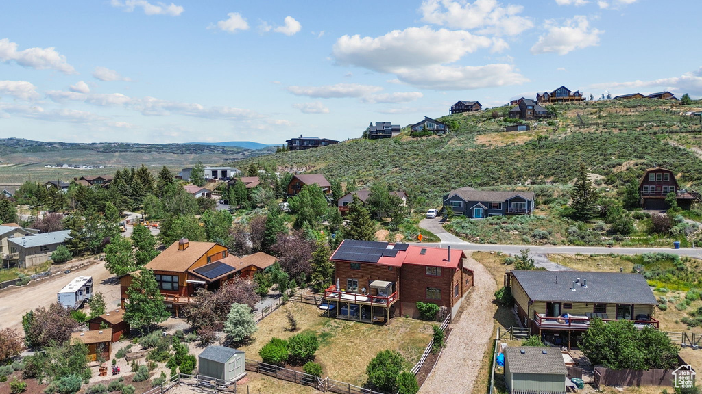 Aerial view of residential area