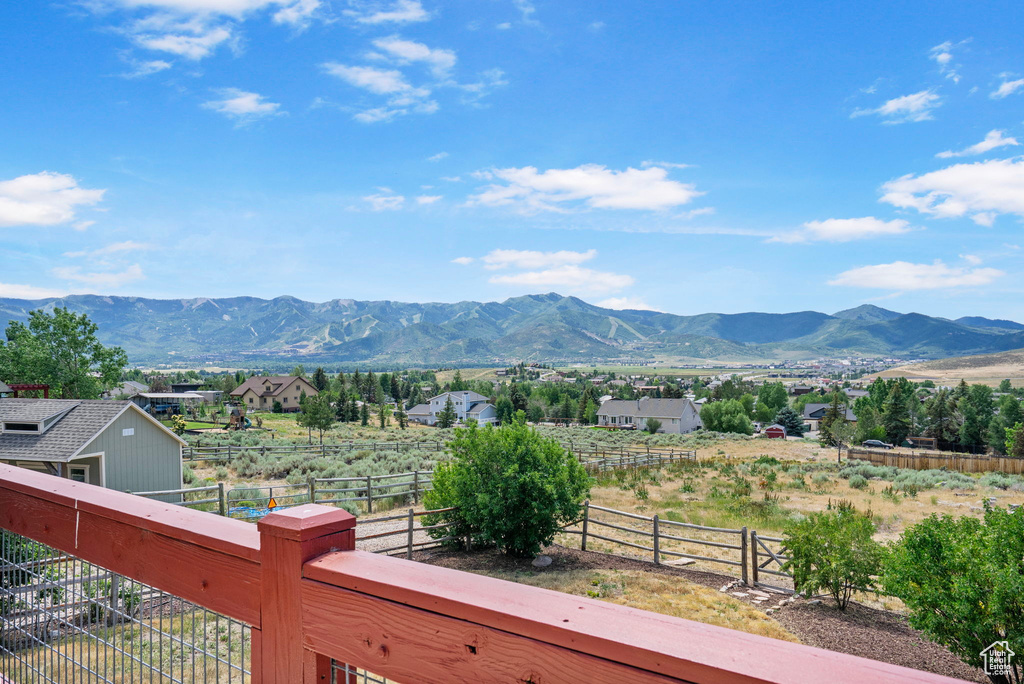 Mountain view featuring rural landscape