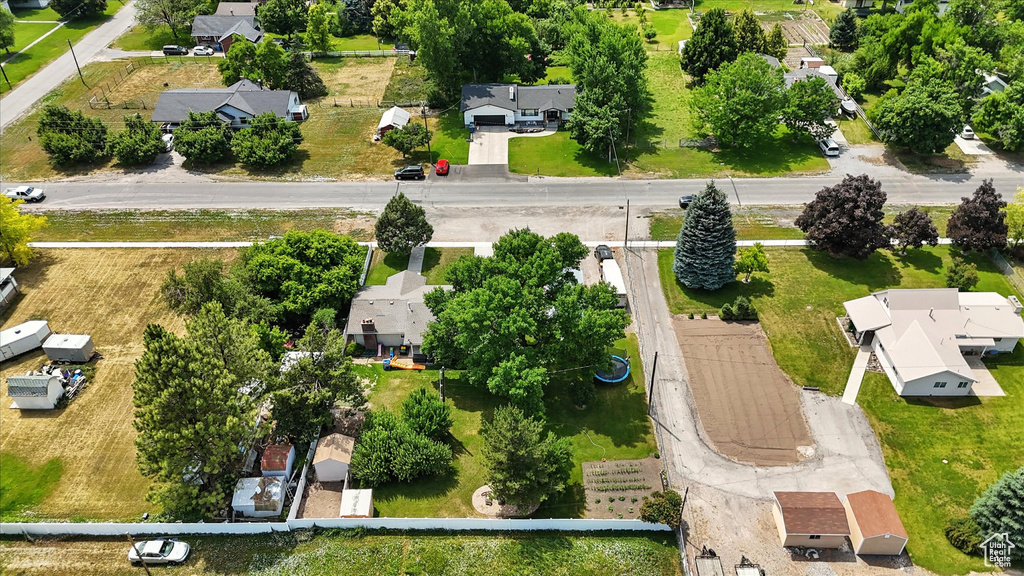 Aerial view of residential area