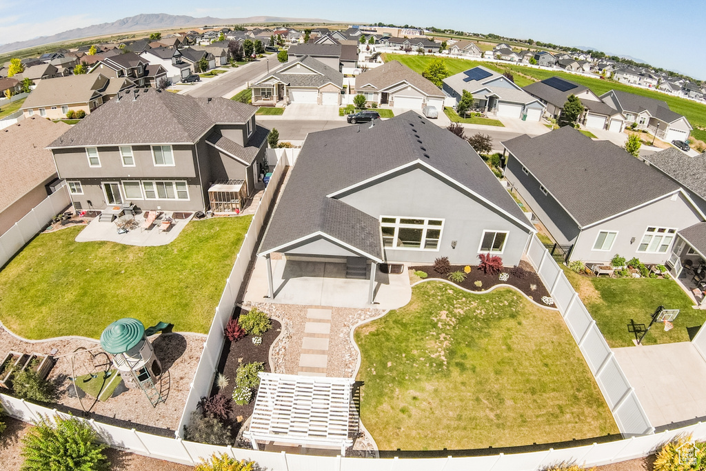 Aerial perspective of suburban area