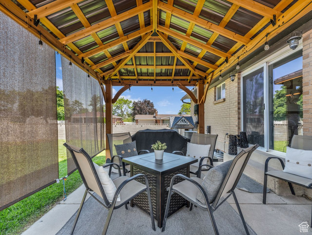 View of patio featuring outdoor dining space