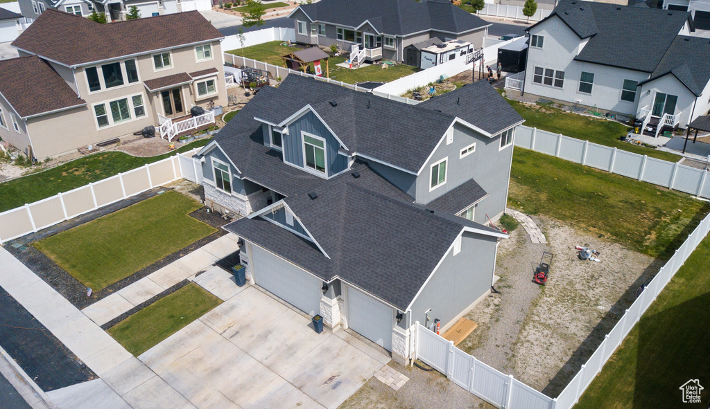 Aerial view of residential area