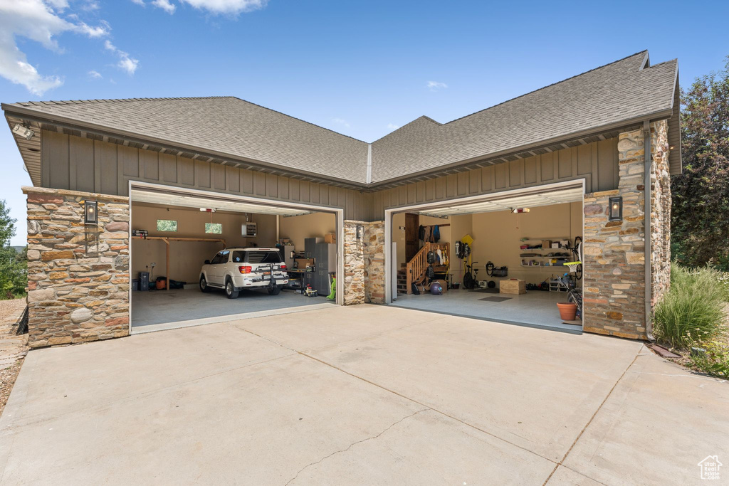 Garage with driveway