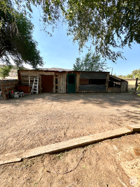 View of horse barn