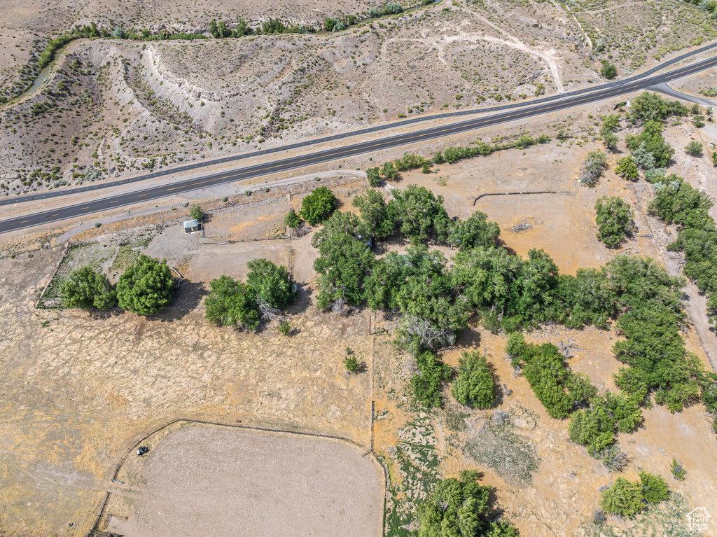 Aerial overview of property's location featuring a desert landscape and rural landscape