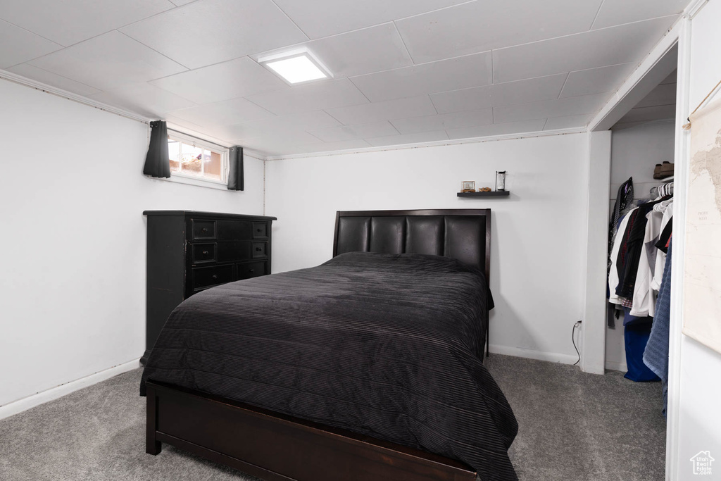 Bedroom featuring carpet