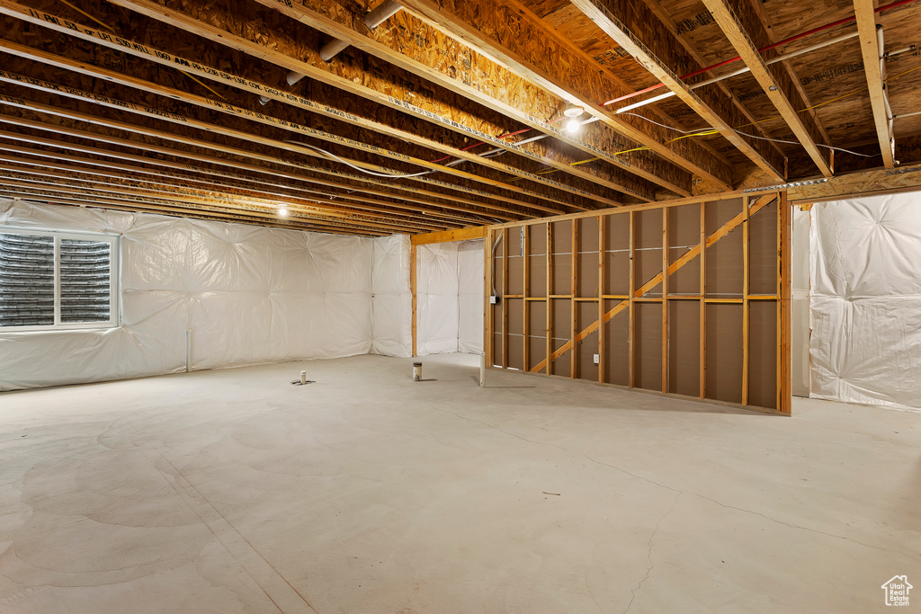 View of unfinished basement