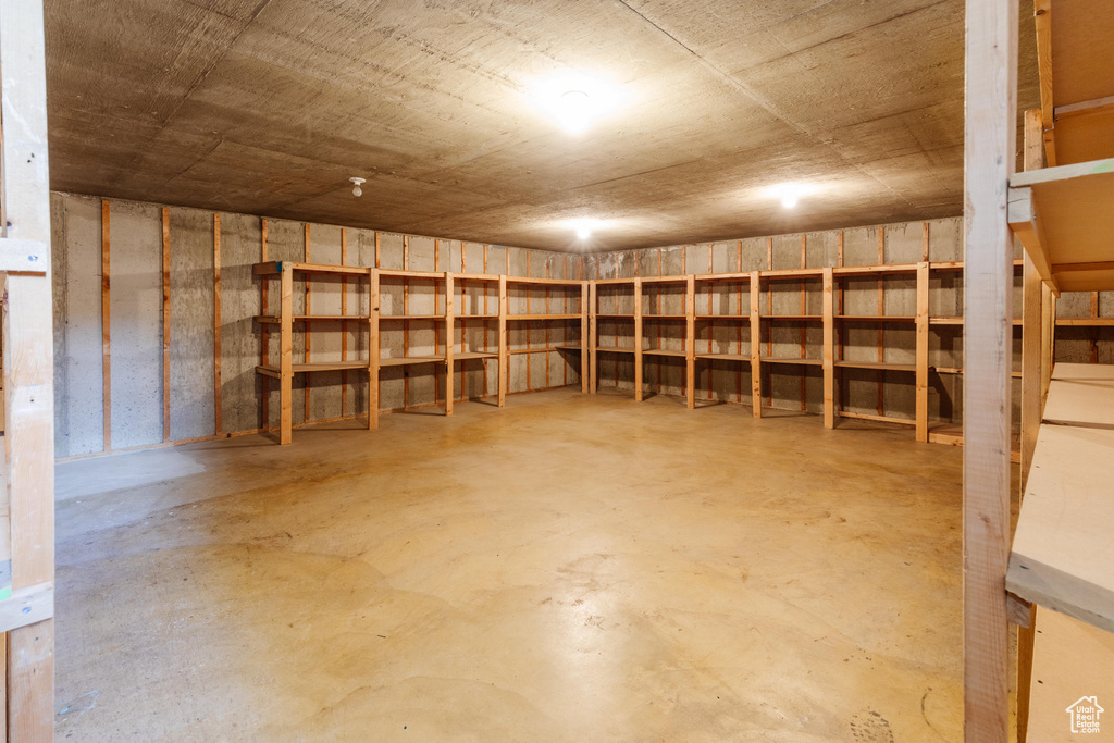 View of unfinished basement