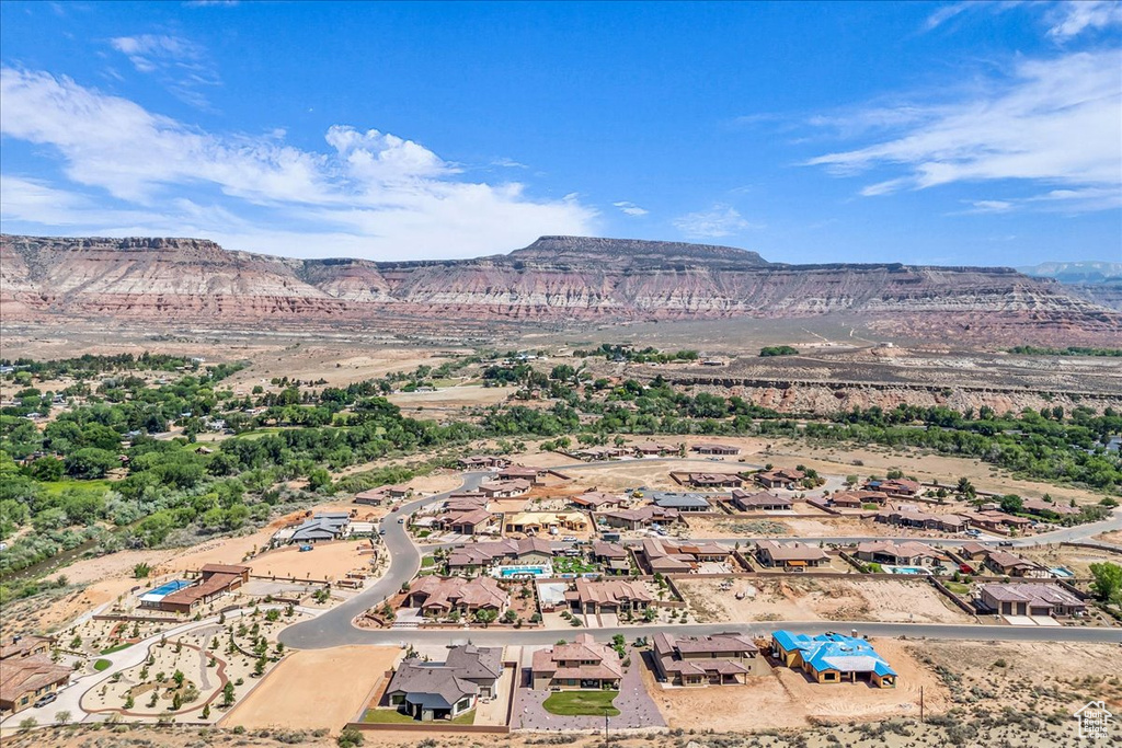Mountain view with nearby suburban area