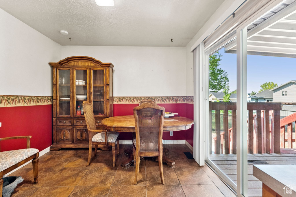 Dining area with baseboards
