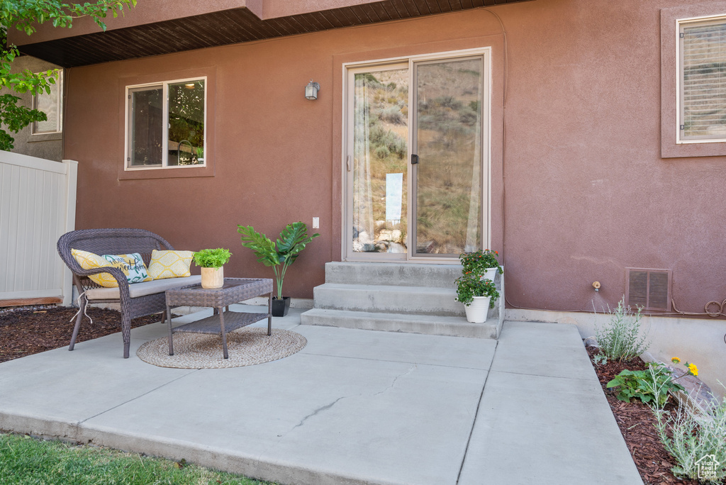 View of patio / terrace featuring entry steps