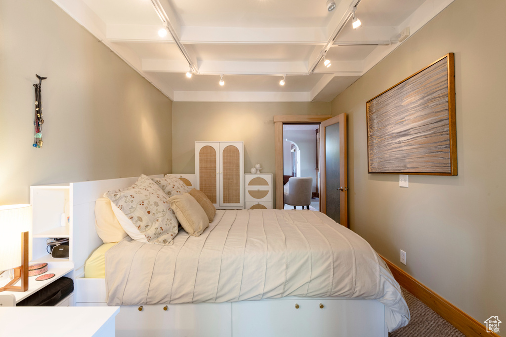 Bedroom with track lighting