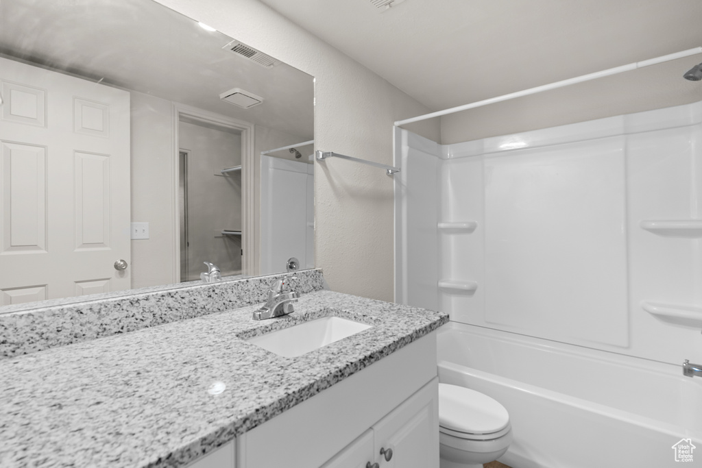 Full bathroom with vanity and bathtub / shower combination