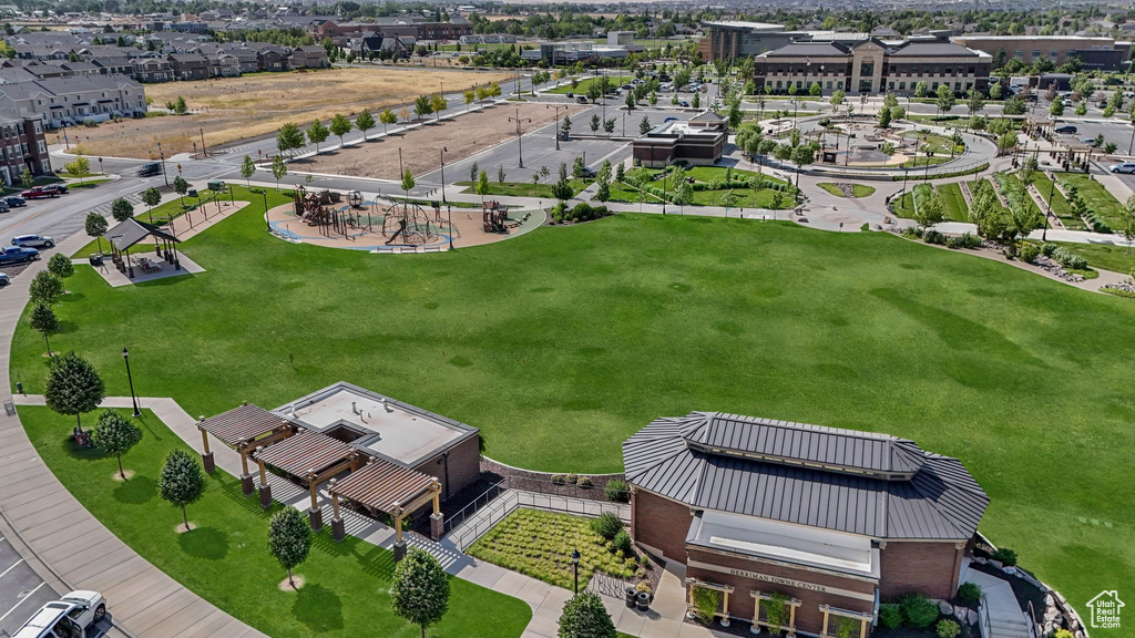 Bird\'s eye view of a community park