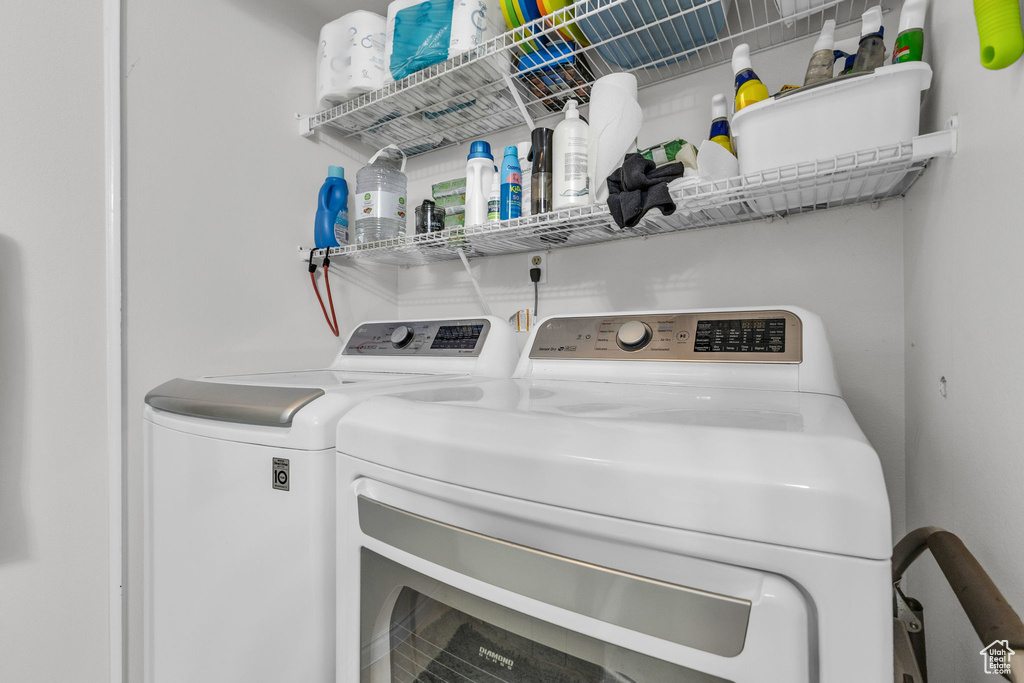 Laundry area featuring washer and dryer