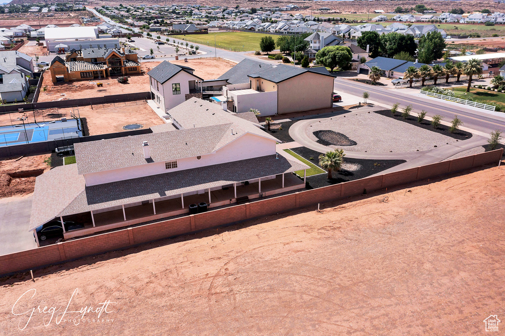Aerial view of residential area