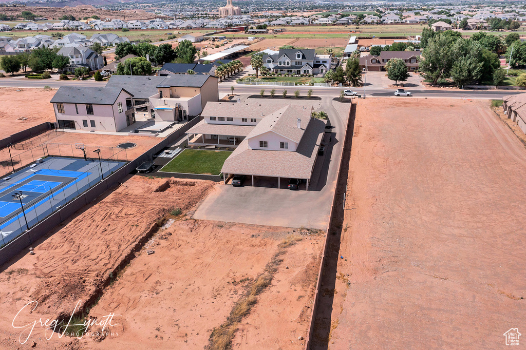Aerial view of residential area
