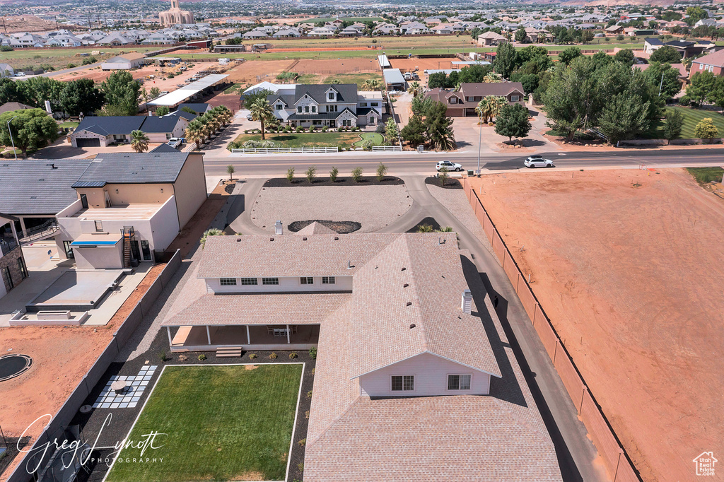 Aerial view of residential area