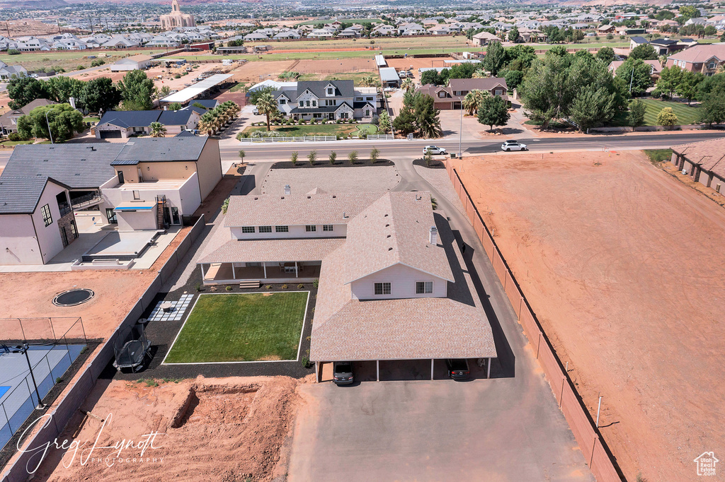 Aerial view of residential area
