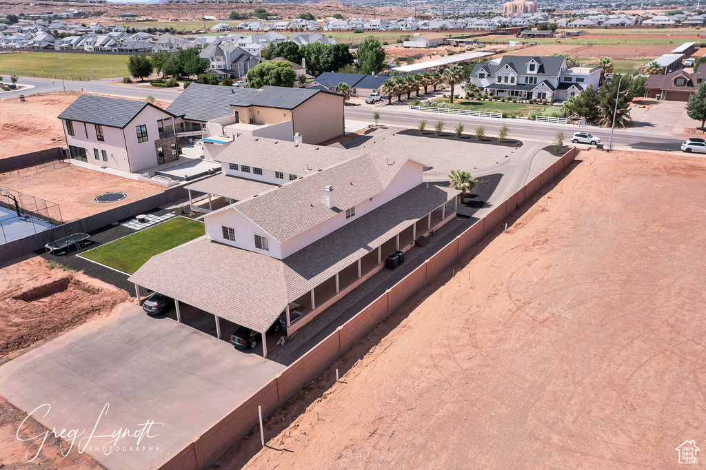 Aerial view of residential area