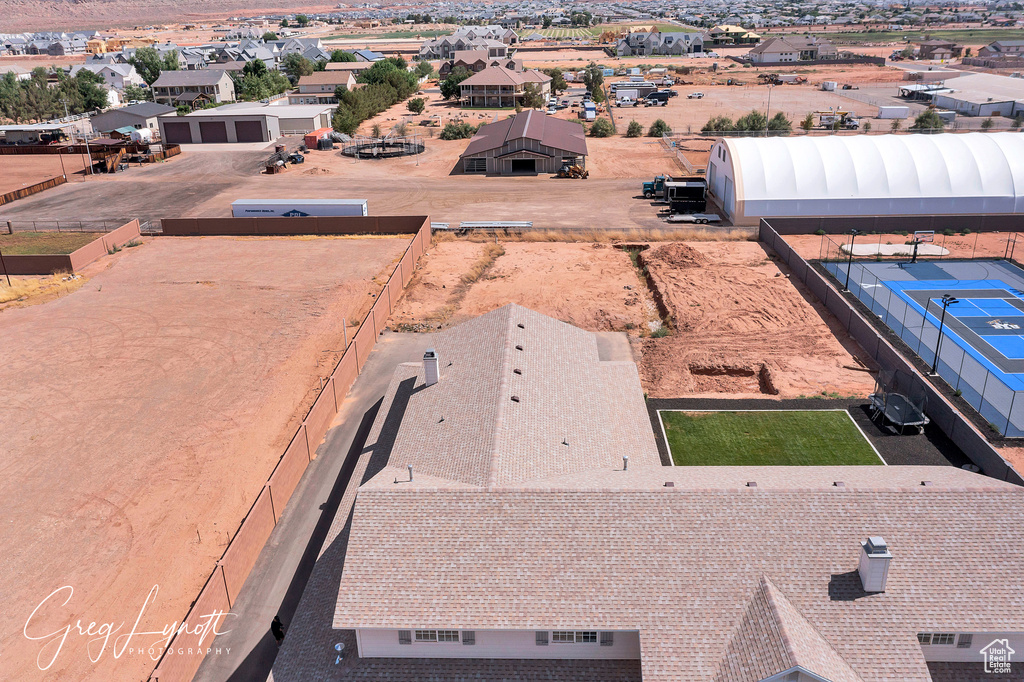 Aerial view of residential area