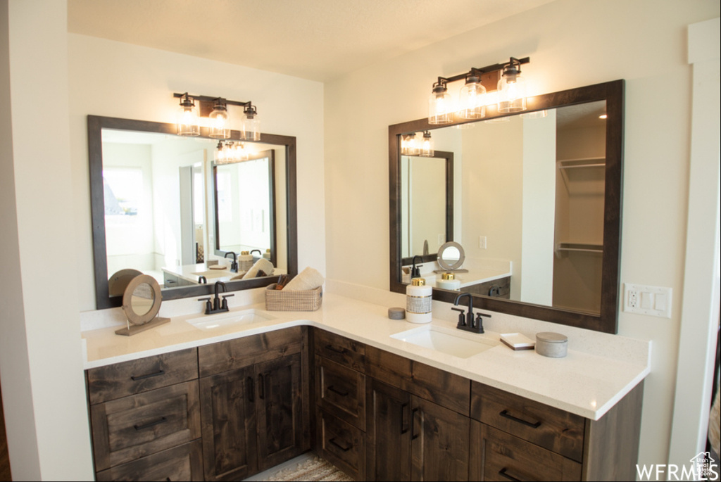 Full bathroom with double vanity