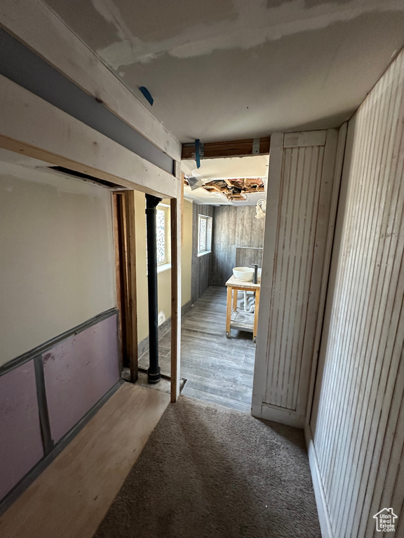 Interior space with carpet