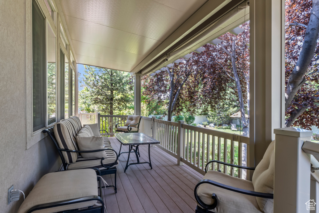 View of wooden porch