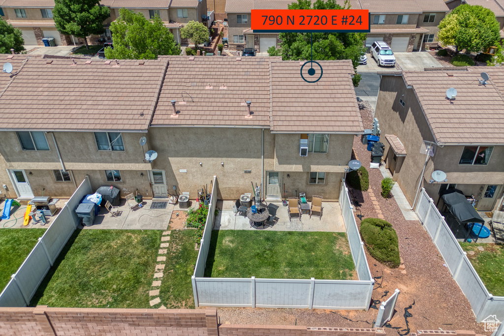 Aerial view of residential area