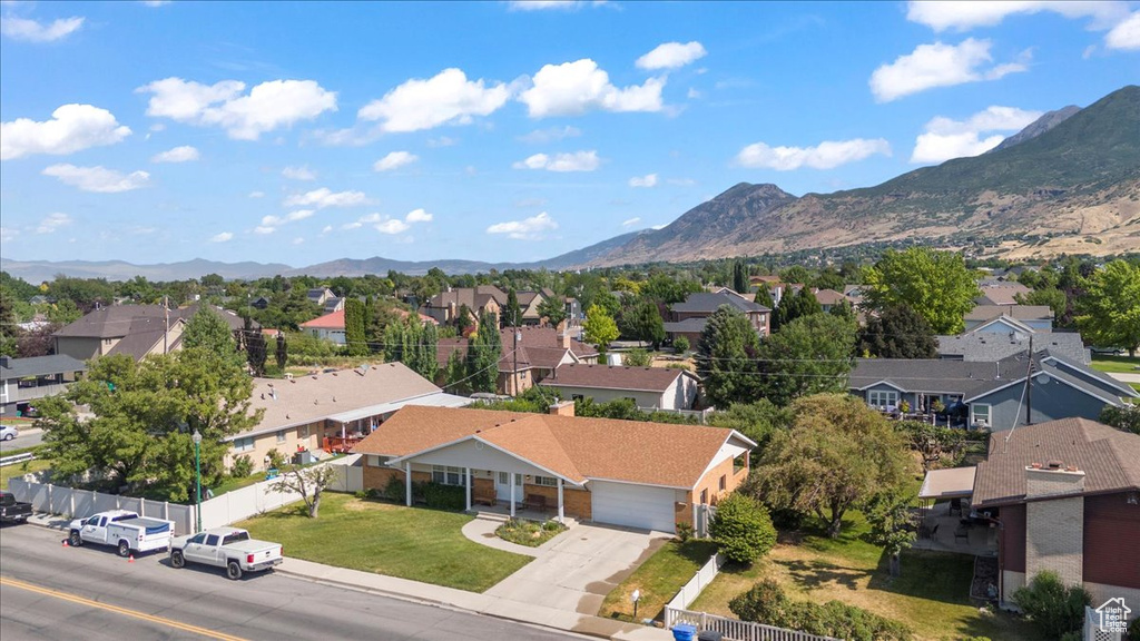 Mountain view with nearby suburban area