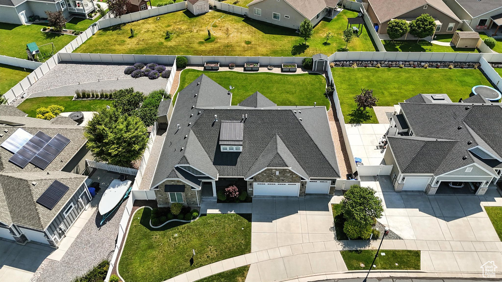 Aerial view of residential area