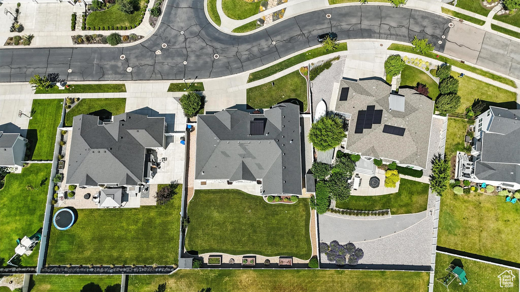 Aerial perspective of suburban area