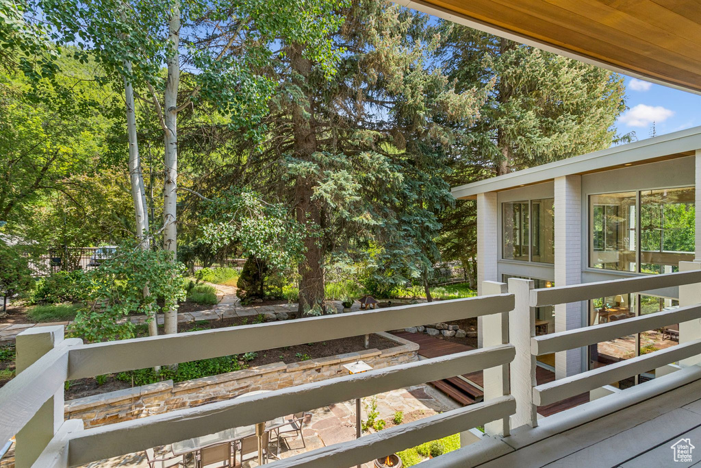 View of wooden deck