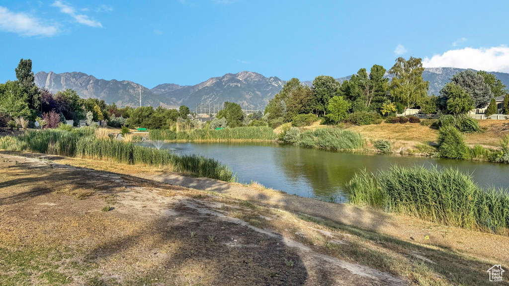 Water view featuring a mountain backdrop