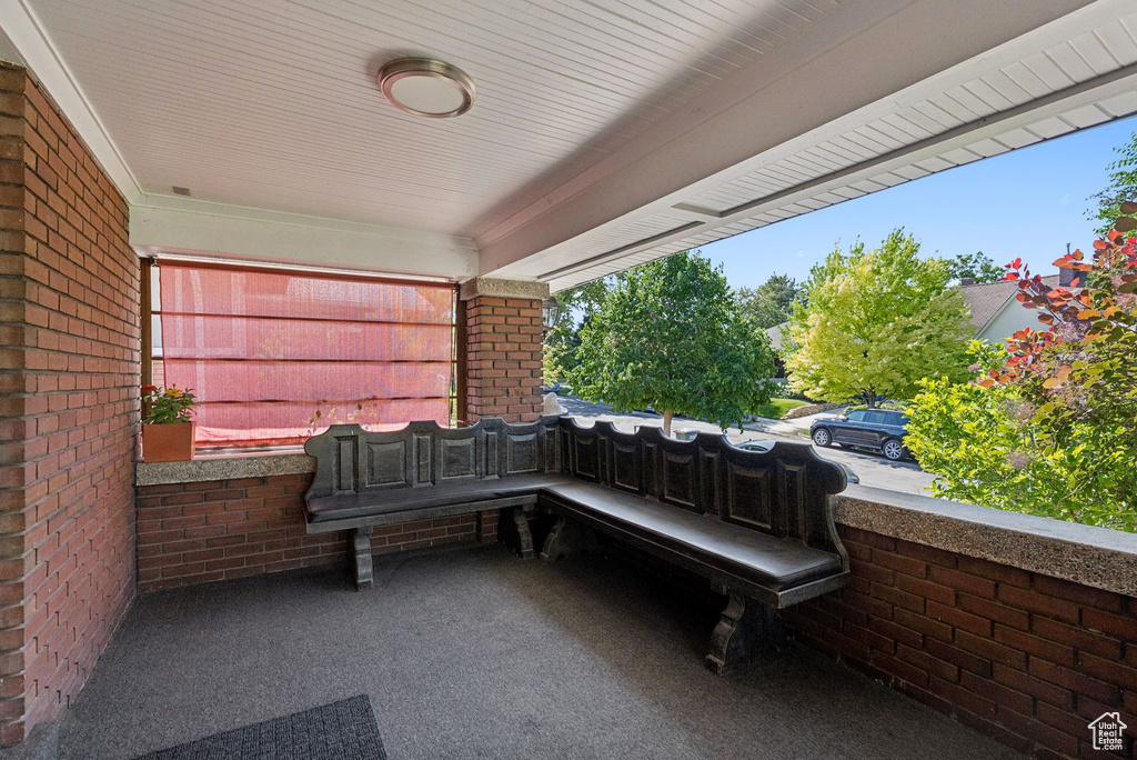 View of covered porch