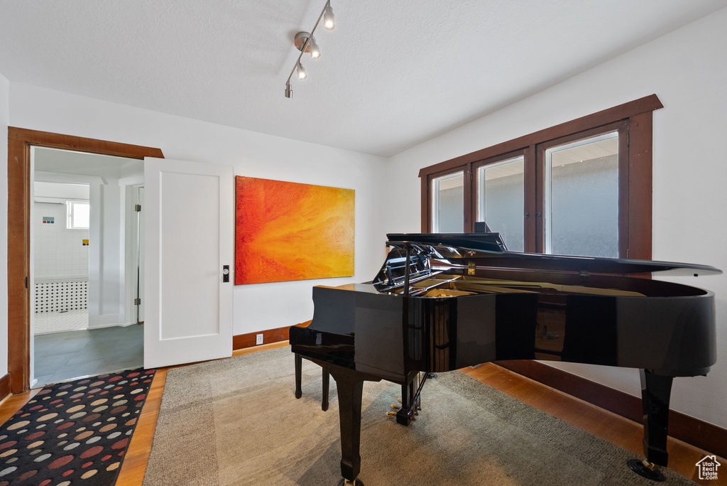Sitting room featuring french doors and wood finished floors