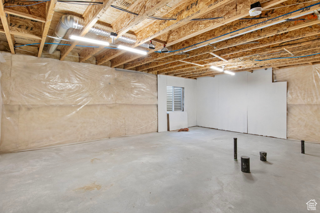 View of unfinished basement