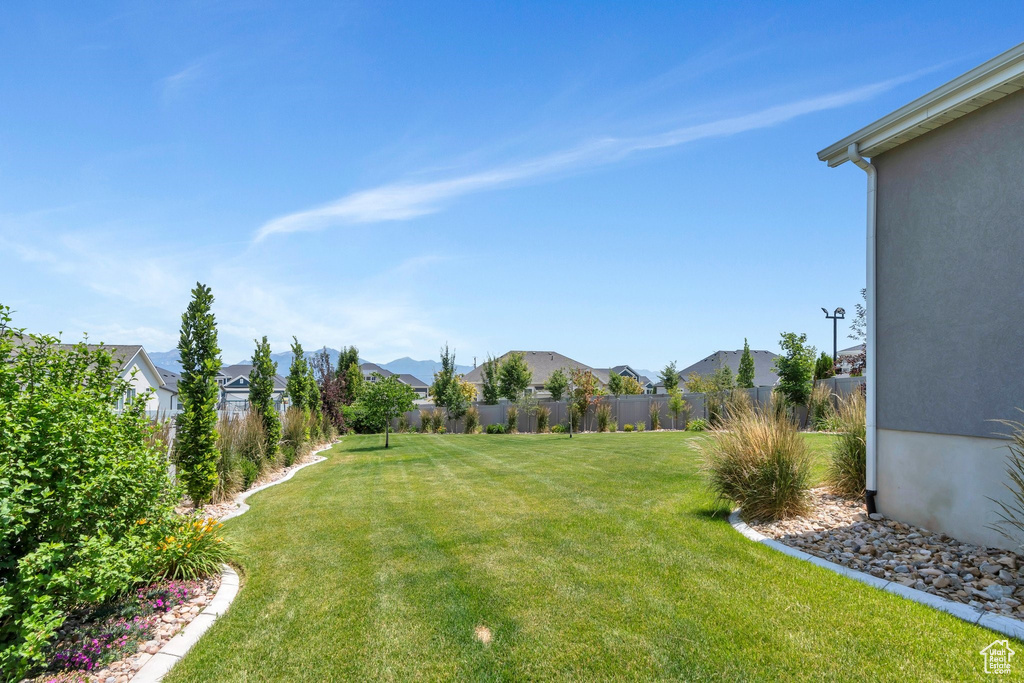 View of yard with a residential view