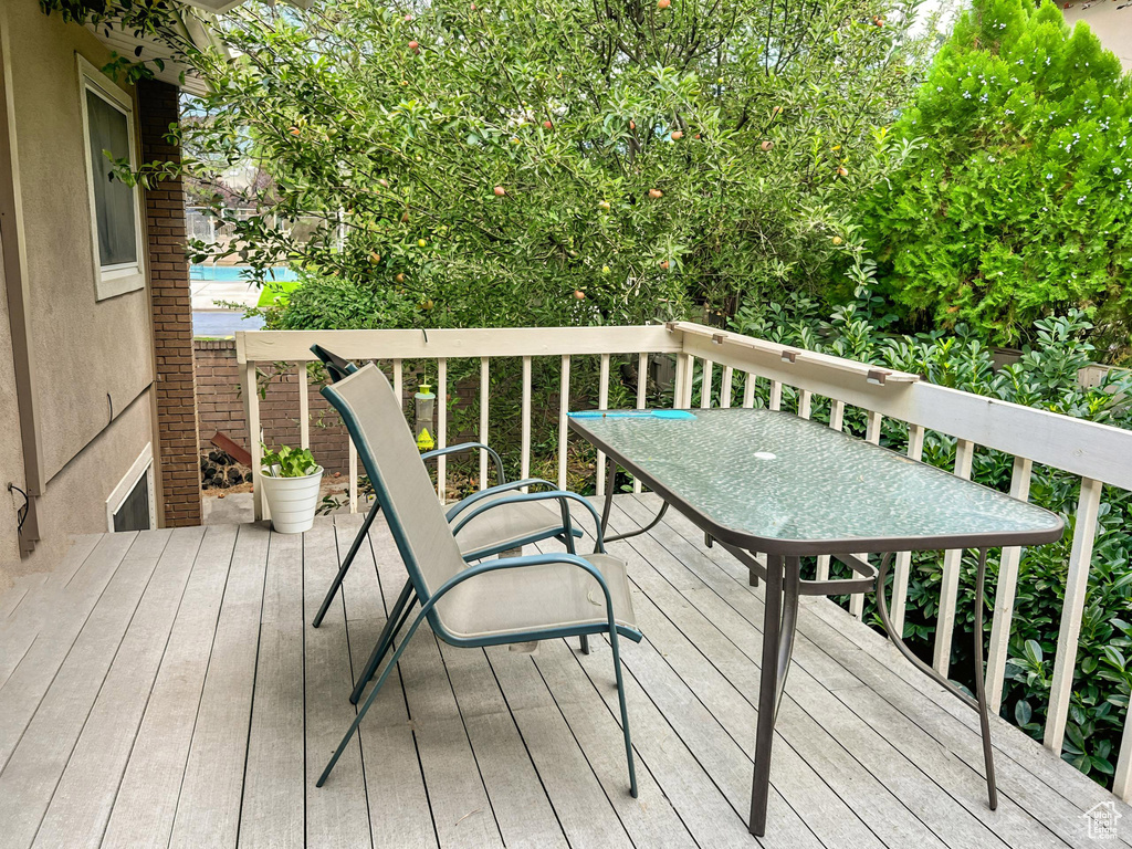 View of wooden deck