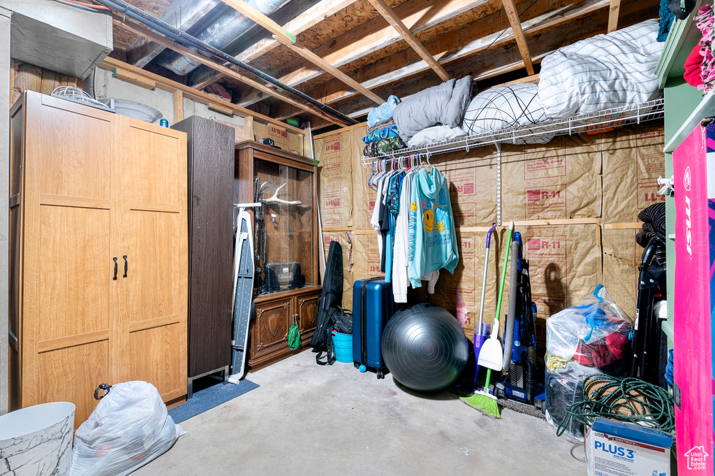 View of unfinished basement