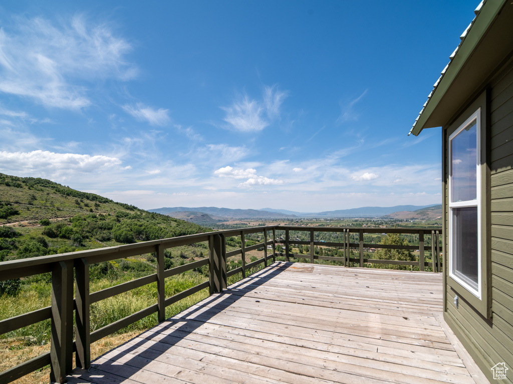 Deck with a mountain view