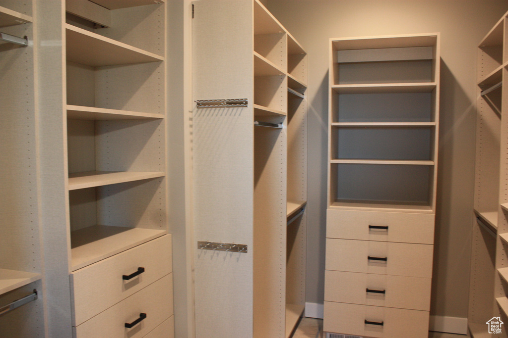 View of walk in closet