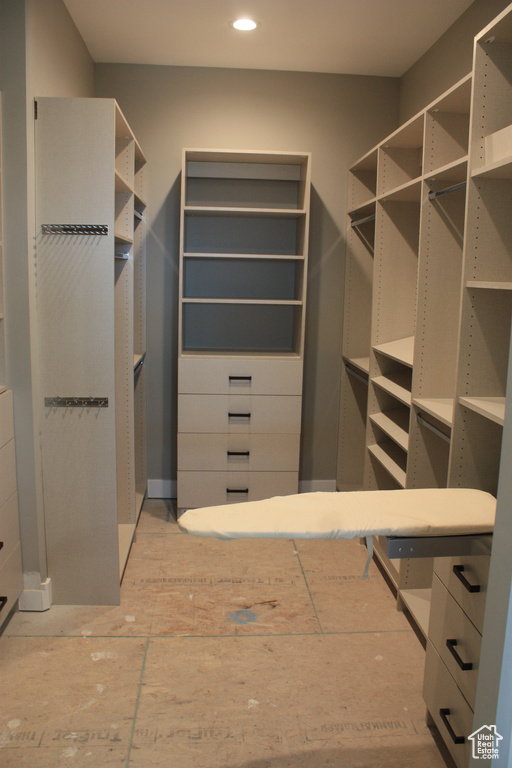 View of walk in closet