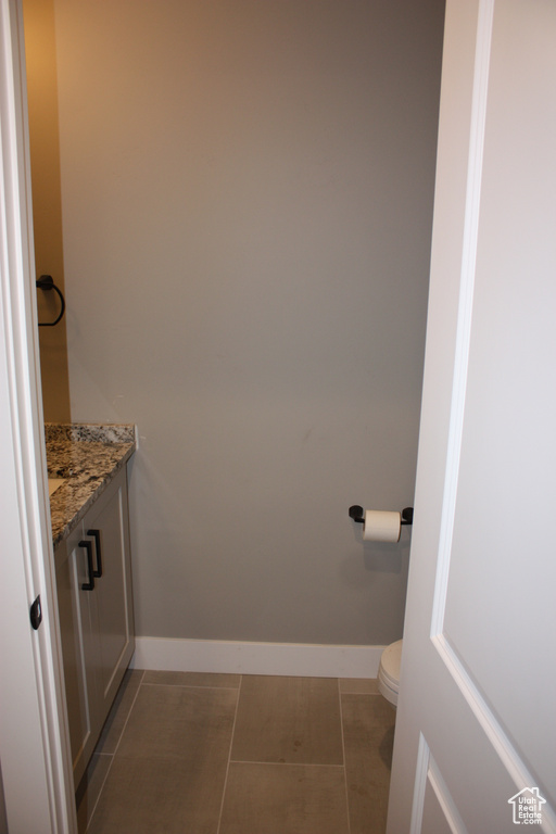 Bathroom with toilet and vanity