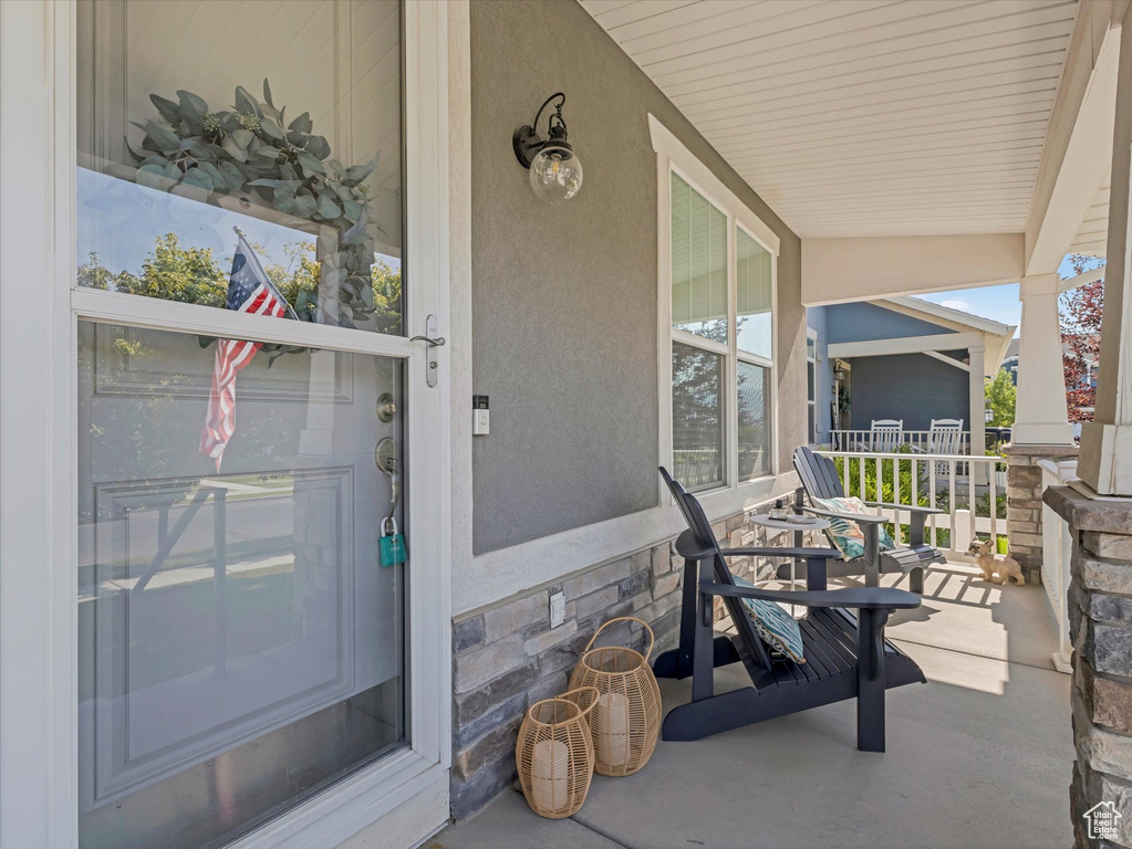 View of covered porch