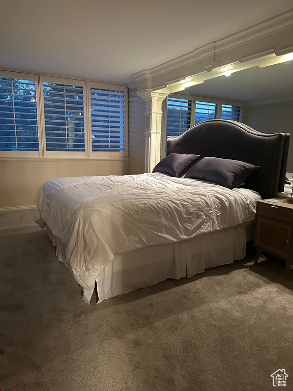 Bedroom featuring carpet floors
