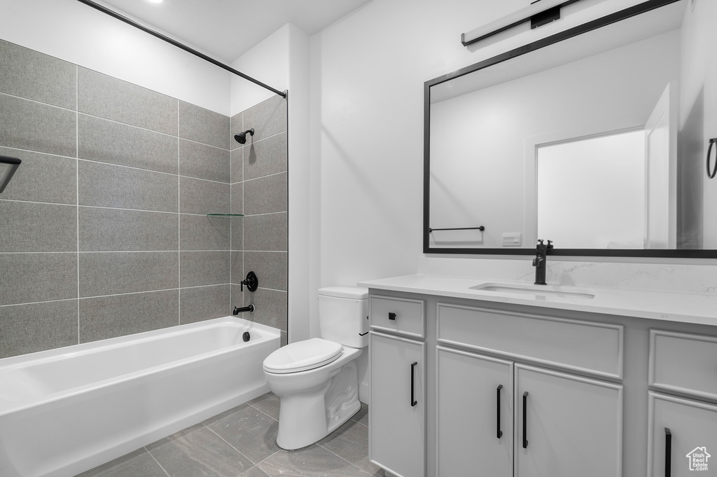 Full bath with vanity and  shower combination