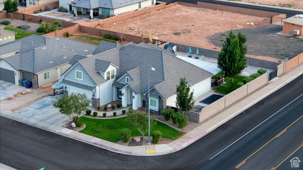 Aerial view of residential area