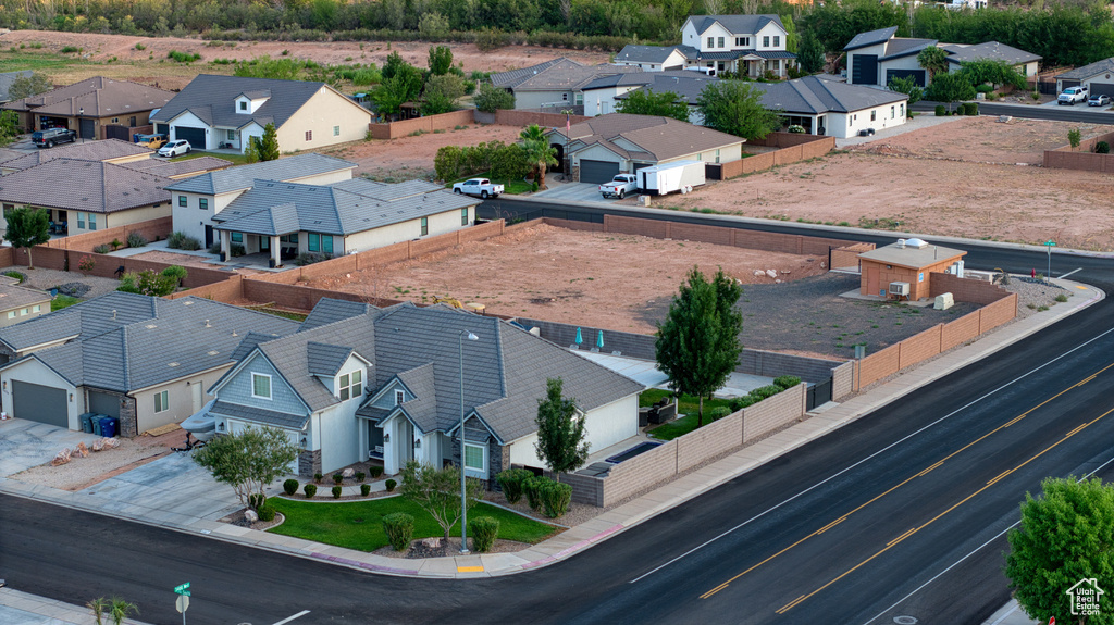 Aerial view of residential area