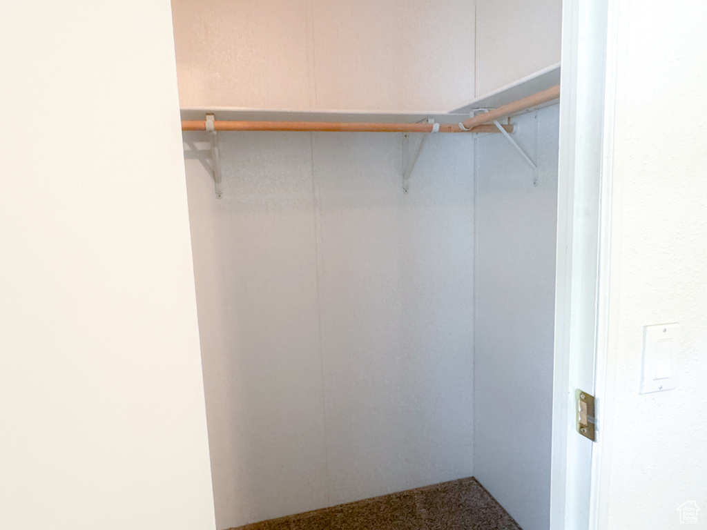 Spacious closet with carpet